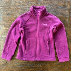 Kids Columbia Magenta Full Zip Fleece Jacket Mid-layer Size Small/Medium